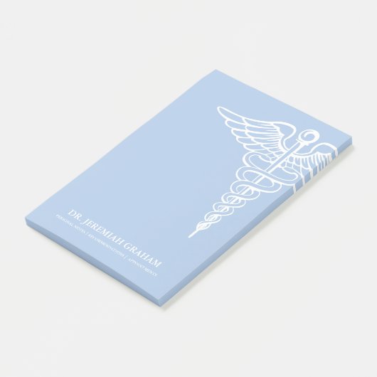 Medische Kantoor Persoonlijke Wit en Blauw Post-it® Notes (Schuin)