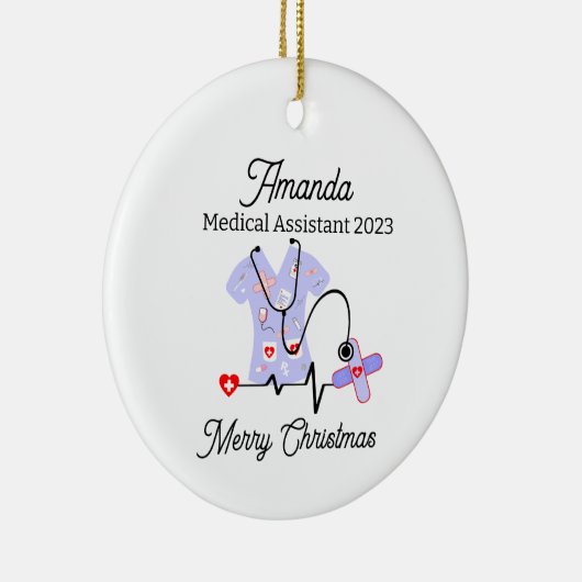 Medische Kerstmis CMA CNA PA Keramisch Ornament (Rechts)