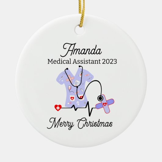 Medische Kerstmis CMA CNA PA Keramisch Ornament (Voorkant)