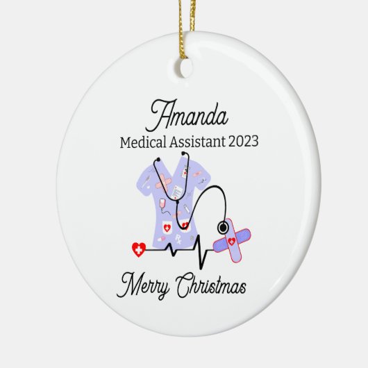 Medische Kerstmis CMA CNA PA Keramisch Ornament (Links)