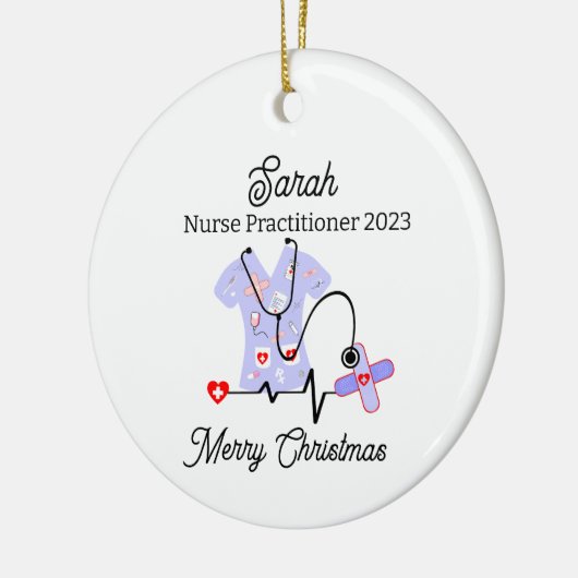 Medische Kerstmis Verpleegkundige Practitioner 202 Keramisch Ornament (Links)