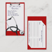 Medische klembord met stethoscoop - Benoeming Afsprakenkaartje (Voorkant / Achterkant)