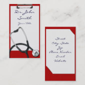 Medische klembord met stethoscoop-Visitekaartje Visitekaartje (Voorkant / Achterkant)