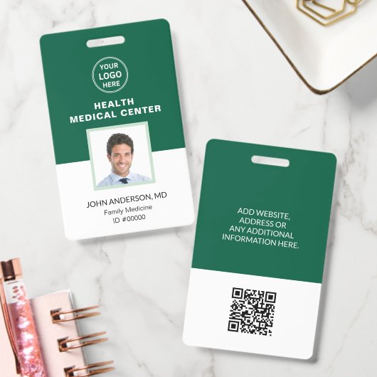 Medische Kliniek Dokter Groen Professioneel ID Badge (Kantoor)