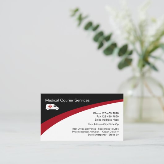 Medische koeriersdiensten visitekaartje (Staand voorkant)