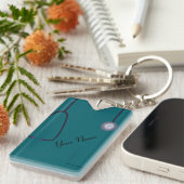 Medische kruiden Blauwgroen aangepaste acrylvezel Sleutelhanger (Voorkant Rechts)