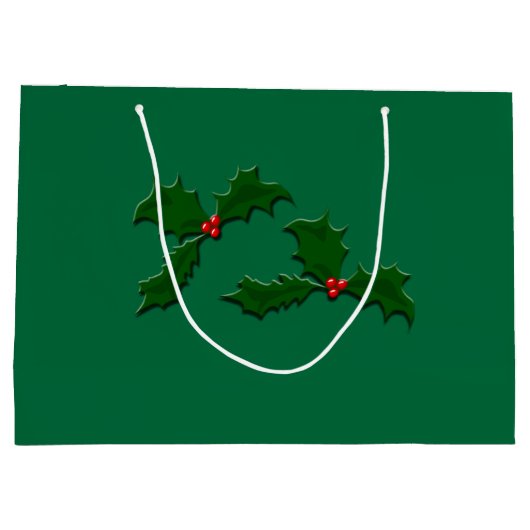 Medische kruiden Groene Holly Gift Bag Large Cadeautasje (Achterkant)