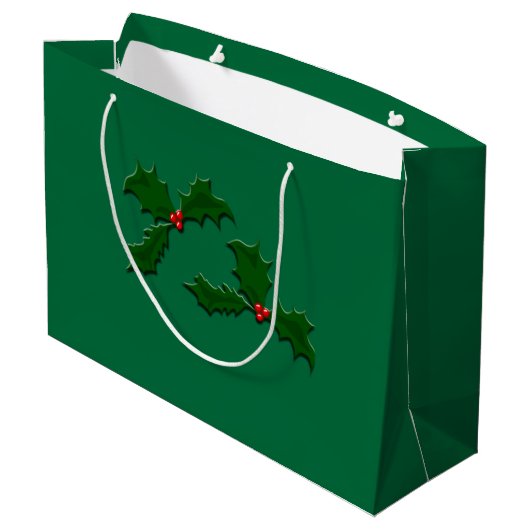 Medische kruiden Groene Holly Gift Bag Large Cadeautasje (Achterkant Gekanteld)