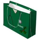Medische kruiden Groene Holly Gift Bag Large Cadeautasje (Voorkant Gekanteld)