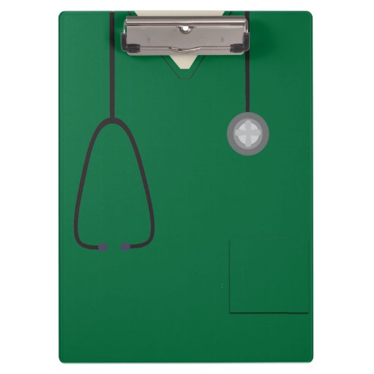 Medische kruiden verpleegkundigen, donkergroen kle klembord (Voorkant)