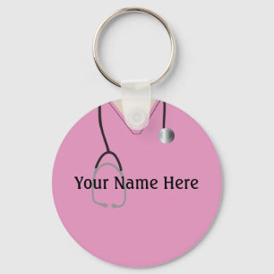 Medische kruiden Zuster Doctor Roze Button Sleutel Sleutelhanger