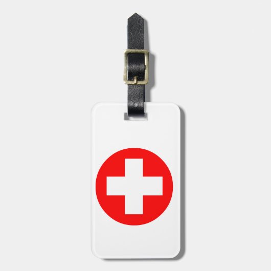 Medische kruis bagagelabel (Voorkant verticaal)