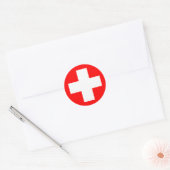 Medische kruis ronde sticker (Envelop)