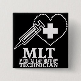 MEDISCHE LAB TECH LOGO VIERKANTE BUTTON 5,1 CM