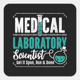 Medische laboratoriumtechnicus vierkante sticker