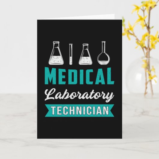 Medische Laboratoriumtechnicus Wetenschap Laborato Kaart (Gele Bloem)