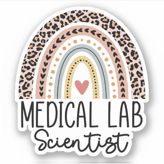 Medische laboratoriumwetenschapper MLS Regenboog Sticker (Voorkant)