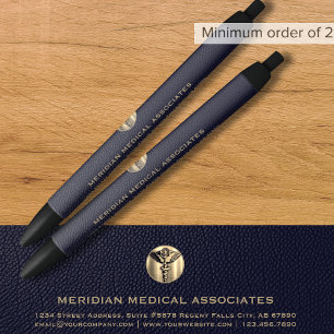 Medische Logo Blauwe Gouden Inkt PE Zwarte Inkt Pen