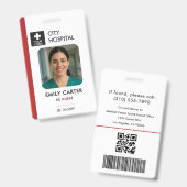 Medische Logo Emergency Red ID Medewerker Foto Badge (Voor- en achterkant)