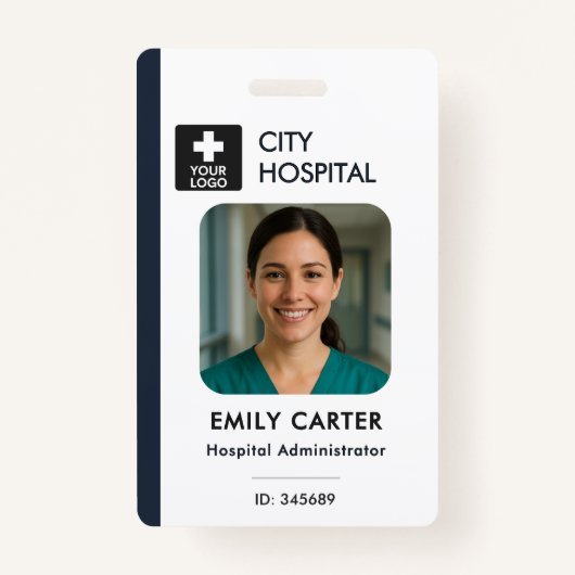 Medische Logo QR Code Medewerker Foto Naam Admin I Badge (Voorkant)