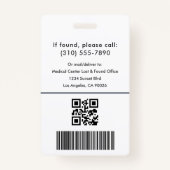 Medische Logo QR Code Medewerker Foto Naam Admin I Badge (Achterkant)