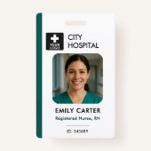 Medische Logo Sjabloon Medewerker Foto Naam Verple Badge (Voorkant)