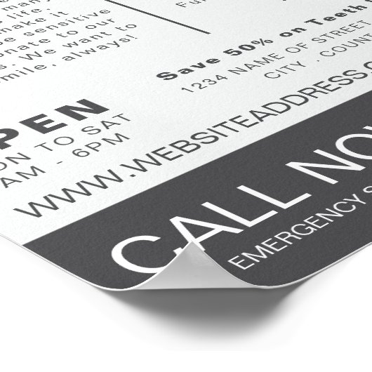 Medische Logo, tandheelkunde, tandheelkundige Adve Poster (Hoek)