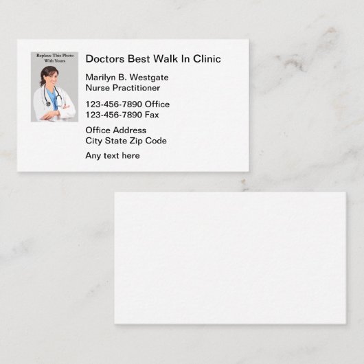 Medische loopbaan in medische verzorger visitekaartje (Voorkant / Achterkant)