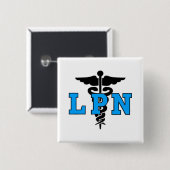 Medische LPN-symbool Vierkante Button 5,1 Cm (Voorkant /achterkant)
