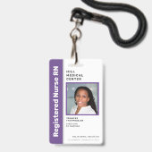 Medische medewerker Paarse foto-ID Badge (Voorkant met koord)
