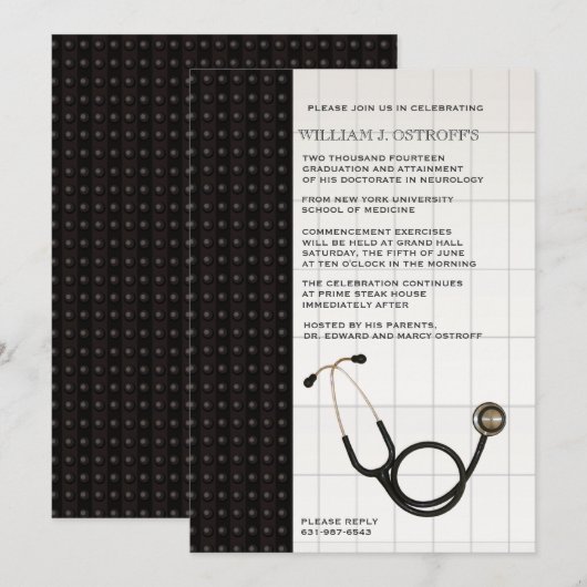 Medische medische Afstuderen Kaart (Voorkant / Achterkant)