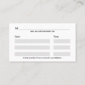 Medische menselijke lichaamsskeletten Aanstelling Afsprakenkaartje (Achterkant)