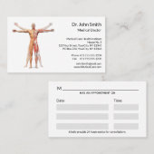 Medische menselijke lichaamsskeletten Aanstelling Afsprakenkaartje (Voorkant / Achterkant)