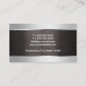 Medische metalen rand & lederen achtergrond visitekaartje (Achterkant)