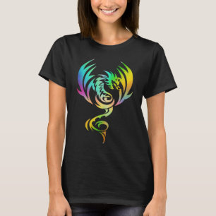 Medische mythische dierendraak met regenboogvleuge t-shirt