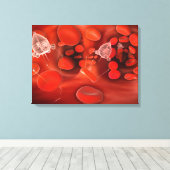 Medische nanobots in de bloedstroom canvas afdruk (Insitu (Houten vloer))