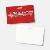 Medische nood ID-kaart Badge (Voor- en achterkant)