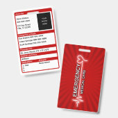 Medische noodkaart badge (Voor- en achterkant)