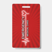 Medische noodkaart badge (Achterkant)