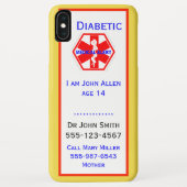Medische Noodsituatie Diabetische Waarschuwing Inf Case-Mate iPhone Case (Achterkant)