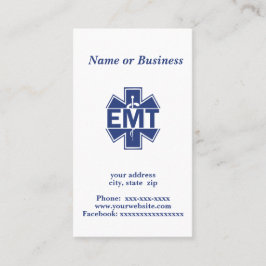 Medische noodtechnicus EMT Visitekaartje