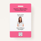 Medische oncologie Personeel Foto ID-badjes Badge (Voorkant)