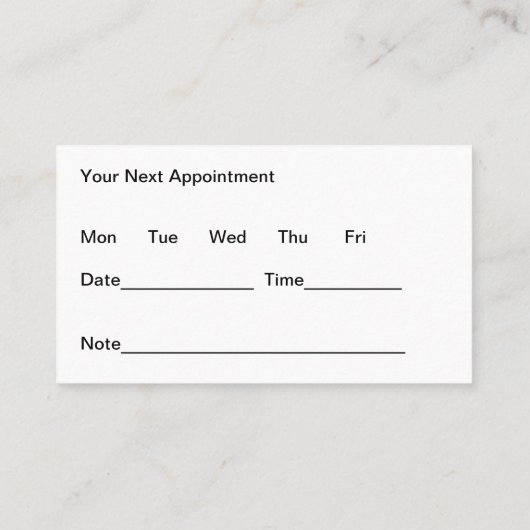 Medische Oncoloog Afspraak Visitekaartjes (Achterkant)