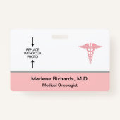 Medische oncoloog kanker Foto-ID Sjabloon Badge (Voorkant)