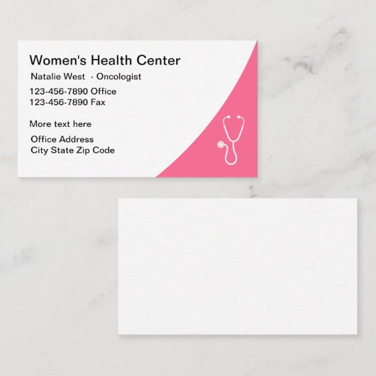 Medische oncoloog tegen kanker Medische Visitekaar Visitekaartje (Voorkant / Achterkant)