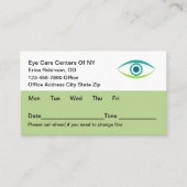 Medische Oogarts Optische Afspraakkaarten Afsprakenkaartje (Voorkant)