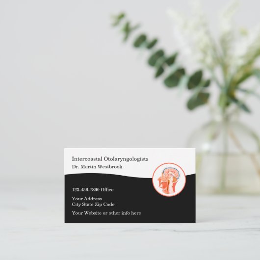 Medische otolaryngoloog Kantoor Oar Nose Throat Visitekaartje (Staand voorkant)