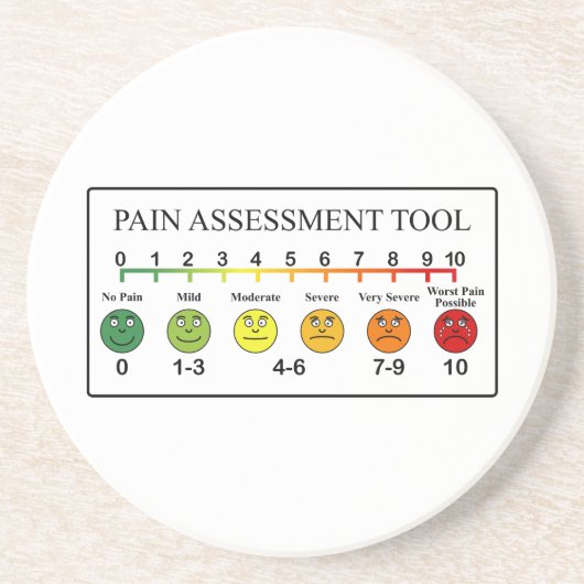 Medische Pain Assessment Tool Zandsteen Onderzetter (Voorkant)