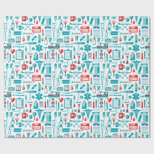 Medische patroon cadeaupapier (Vlak)