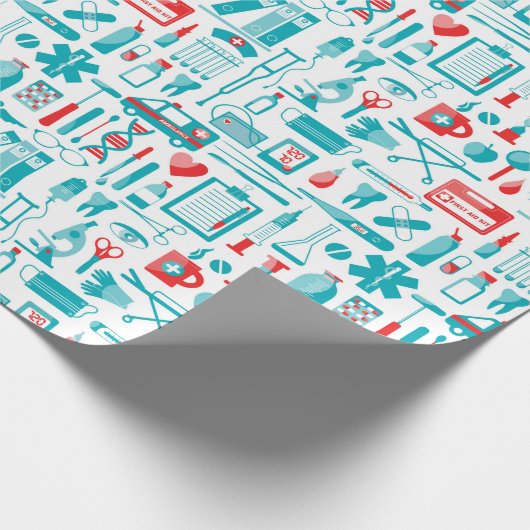 Medische patroon cadeaupapier (Hoek)